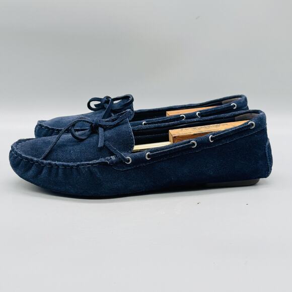 J Crew Shoes Mens 12 Blue Suede Moccasin Driver Loafers Slip On Casual Comfort main image 5